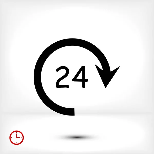 24 hours flat icon — Stock Vector