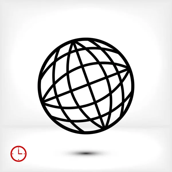 Icône Globe simple — Image vectorielle