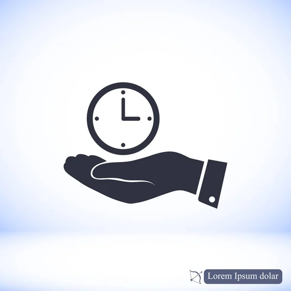 Relógio na mão ícone —  Vetores de Stock