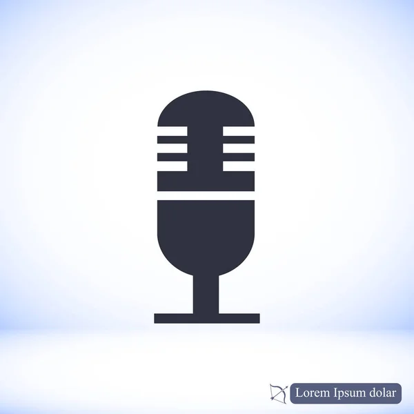 Microphone flat icon — Stock Vector