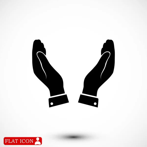 มือมนุษย์ไอคอนแบน — ภาพเวกเตอร์สต็อก