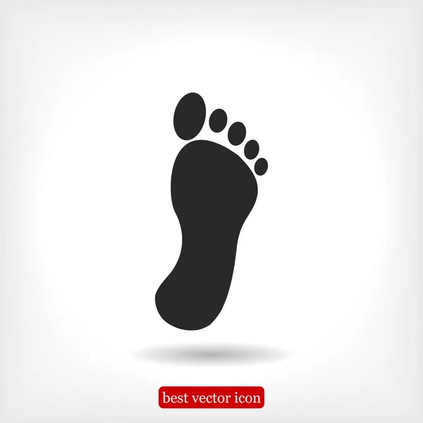 Fekete lábnyom ikon — Stock Vector