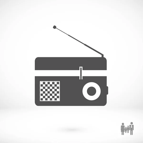 Icono plano de radio — Vector de stock