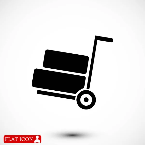 Wheelbarrow with luggage icon — Stock Vector