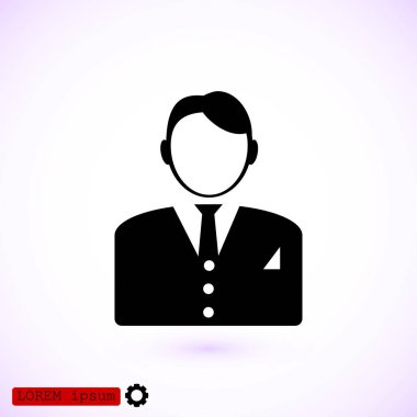 İşadamı Düz Simge