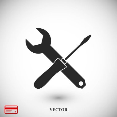 İngiliz anahtarı ve tornavida simgesi