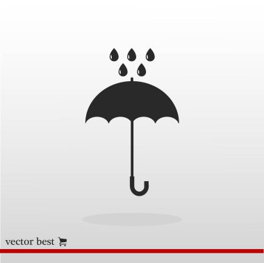 Şemsiye ve yağmur damla simgesi