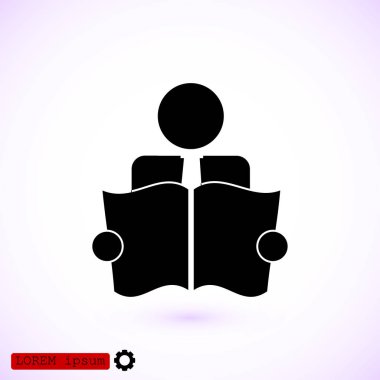 kitap okuyucu işareti simgesi