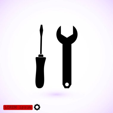 İngiliz anahtarı ve tornavida simgesi