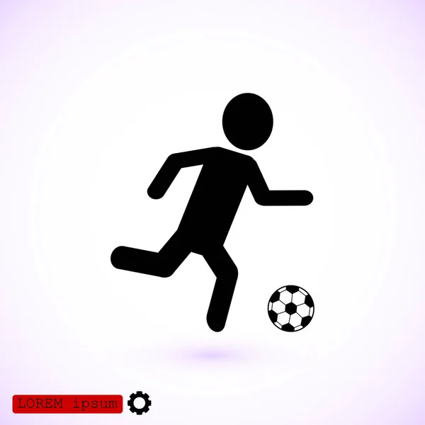 Jugador de fútbol silueta icono — Vector de stock