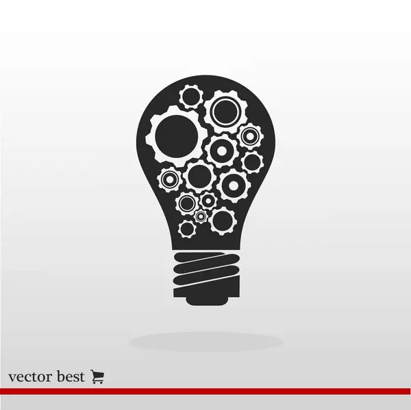 Ícone de lâmpada plana — Vetor de Stock