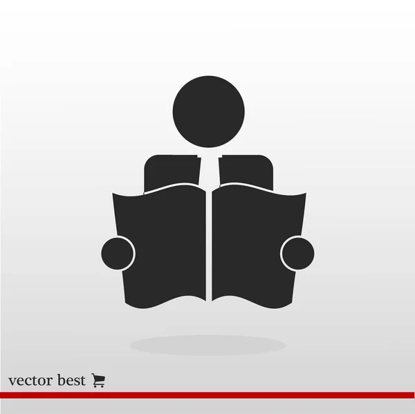 Lecteur de livre signe icône — Image vectorielle