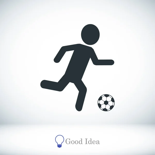 Jugador de fútbol silueta icono — Vector de stock