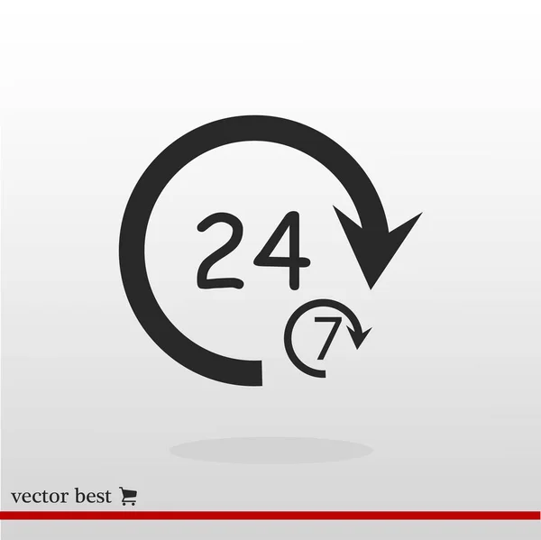 Zeichen 24 7 Zeichen Symbol — Stockvektor