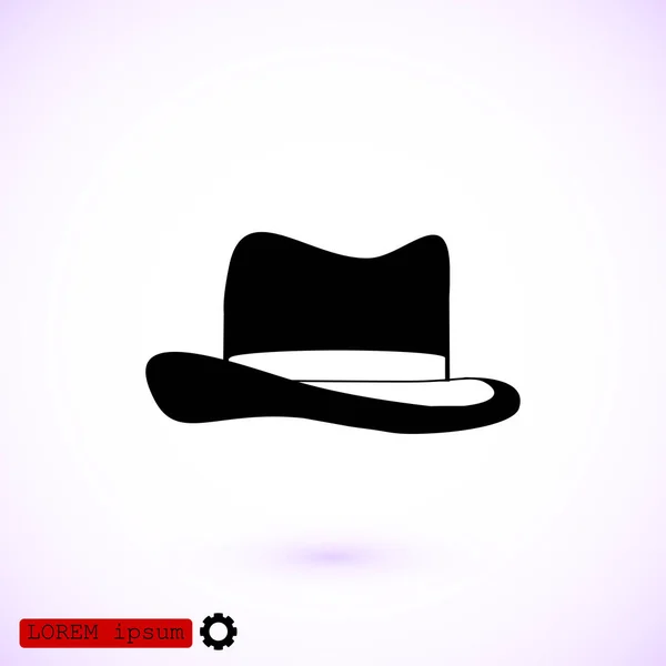 Sombrero icono plano — Vector de stock