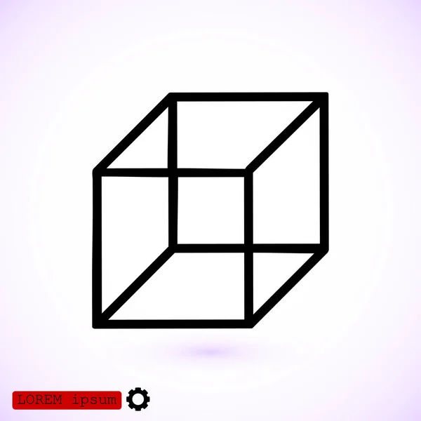 Icône signe cube — Image vectorielle