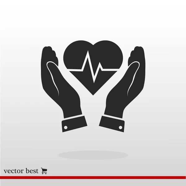 Signo del corazón icono — Vector de stock