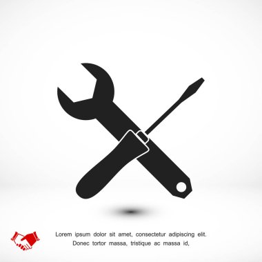 İngiliz anahtarı ve tornavida simgesi