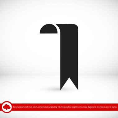 Kurdele düz simgesi