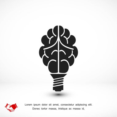 Beyin ampul simge vektör