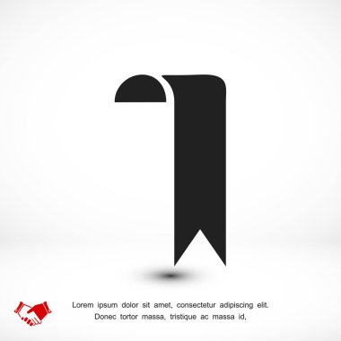 Kurdele düz simgesi