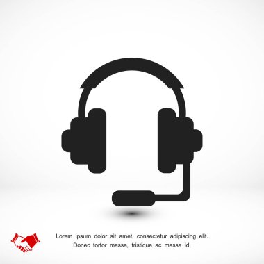 Kulaklık düz simgesi