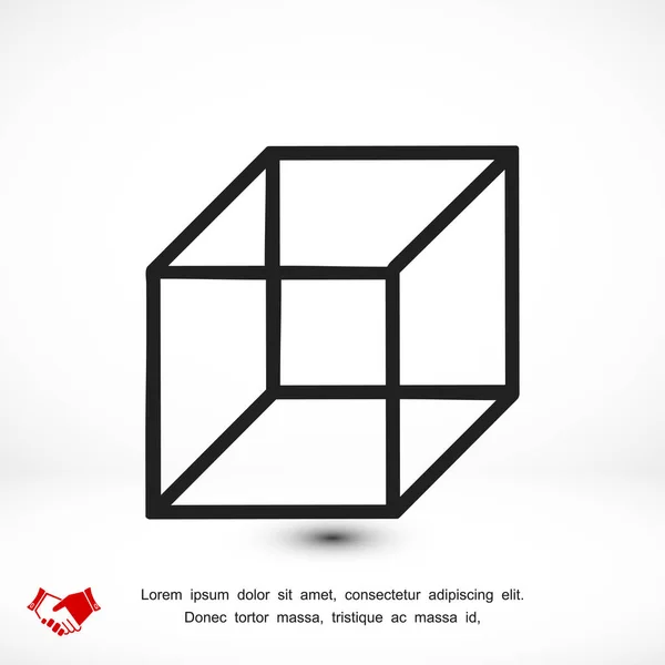 Icône signe cube — Image vectorielle