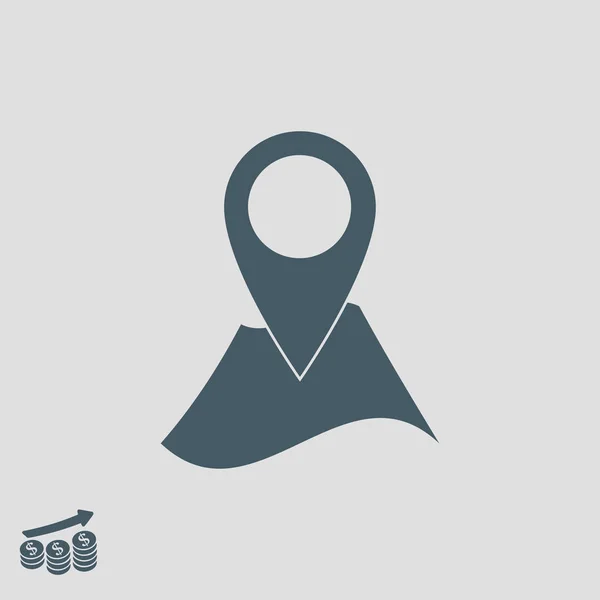 Pin en el icono de mapa — Vector de stock