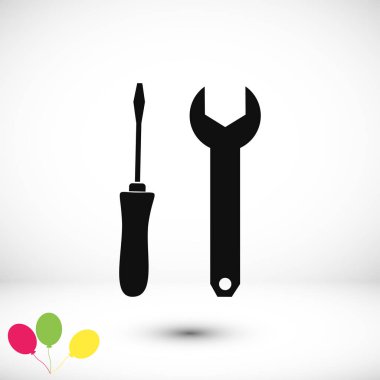 İngiliz anahtarı ve tornavida simgesi