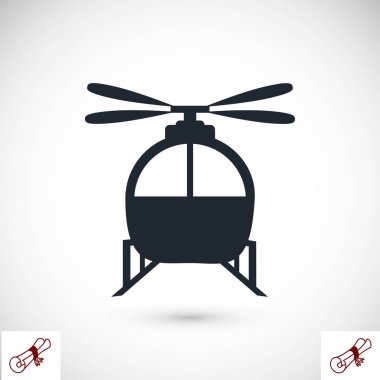Helikopter düz simgesi