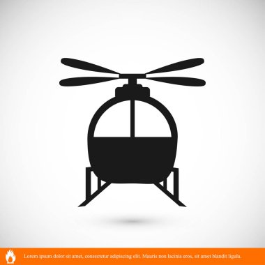 Helikopter düz simgesi