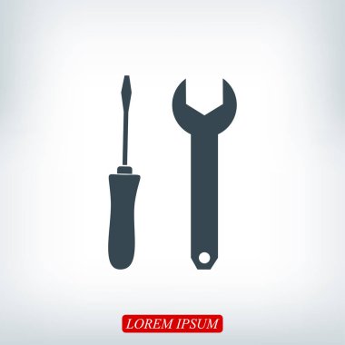 İngiliz anahtarı ve tornavida simgesi
