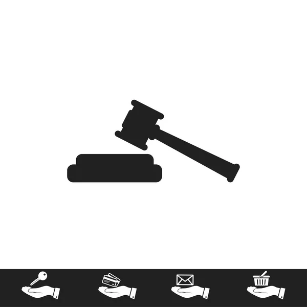 Hammer judge icon — Stock Vector