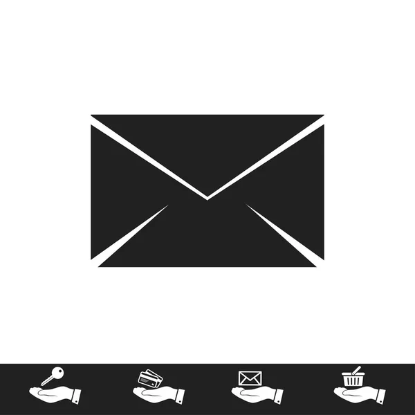 Envelope ícone plano —  Vetores de Stock