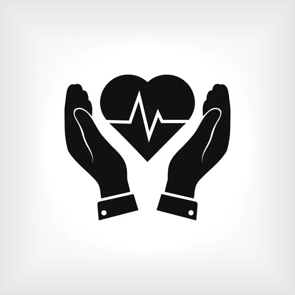 Heart and hands icon — Stock Vector