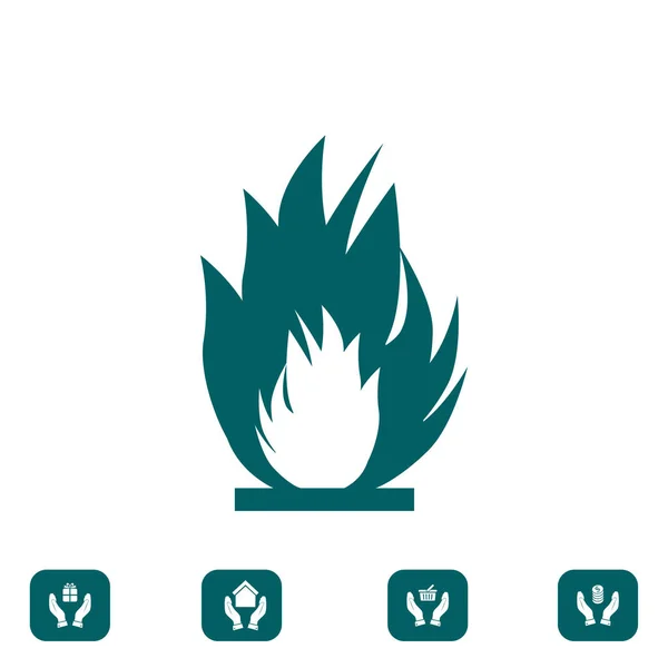 불타는 화재 아이콘 — 스톡 벡터