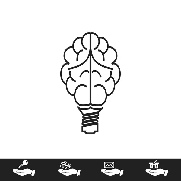 Ampoule de cerveau icône — Image vectorielle