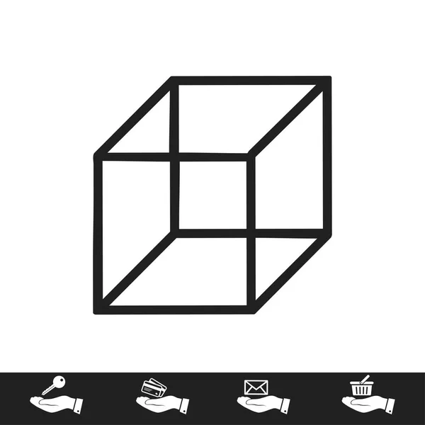 Icône signe cube — Image vectorielle