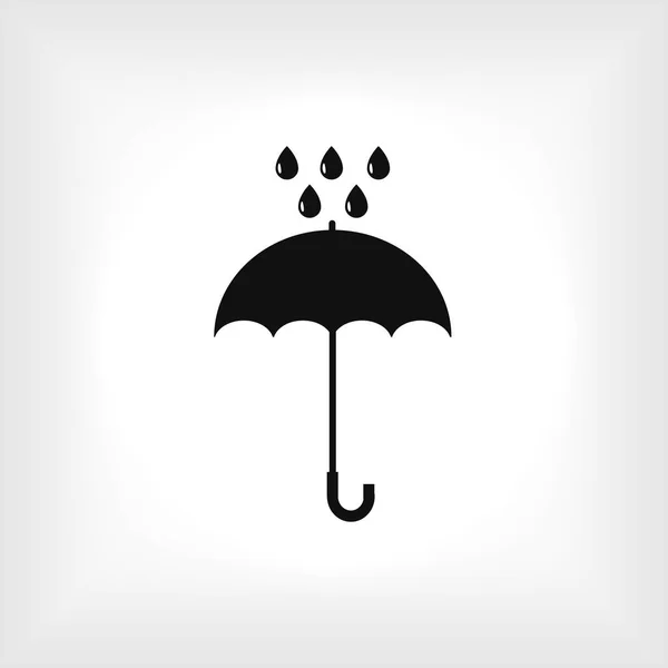 Значок парасольки та краплі дощу — стоковий вектор