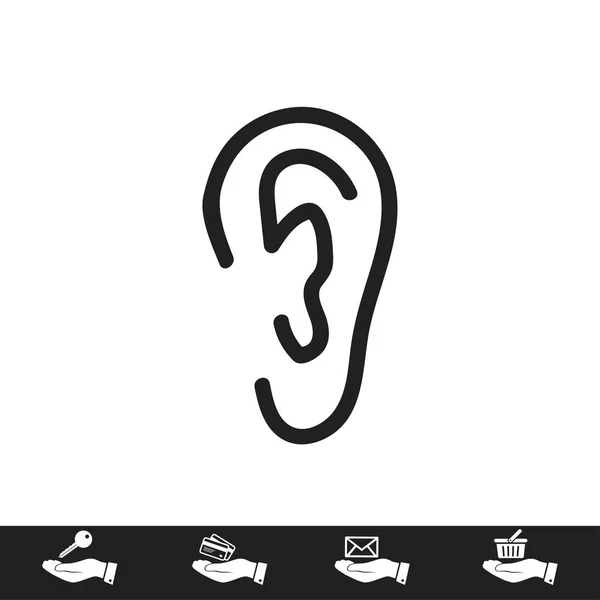 Menselijk oor pictogram — Stockvector