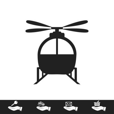 Helikopter düz simgesi