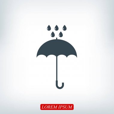 Şemsiye ve yağmur damla simgesi