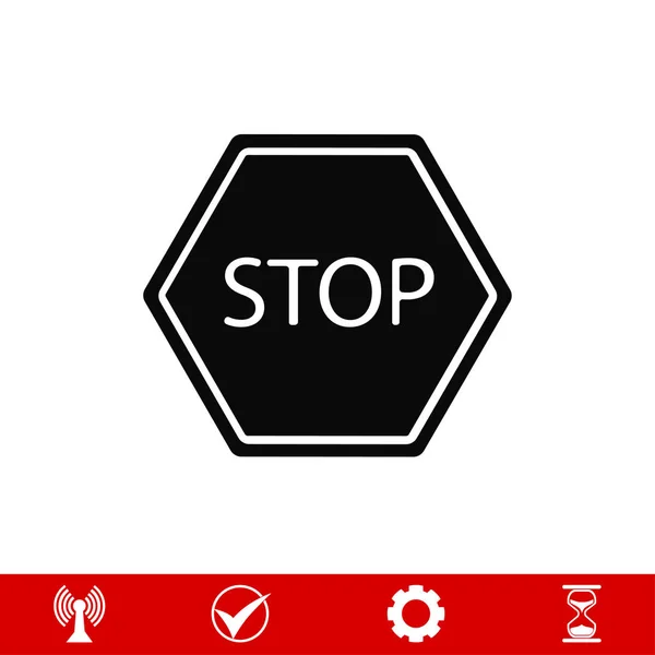 Platte stop icoon — Stockvector