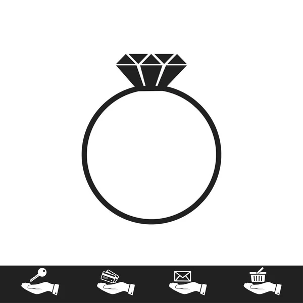 Επίπεδη δαχτυλίδι εικονίδιο — Διανυσματικό Αρχείο