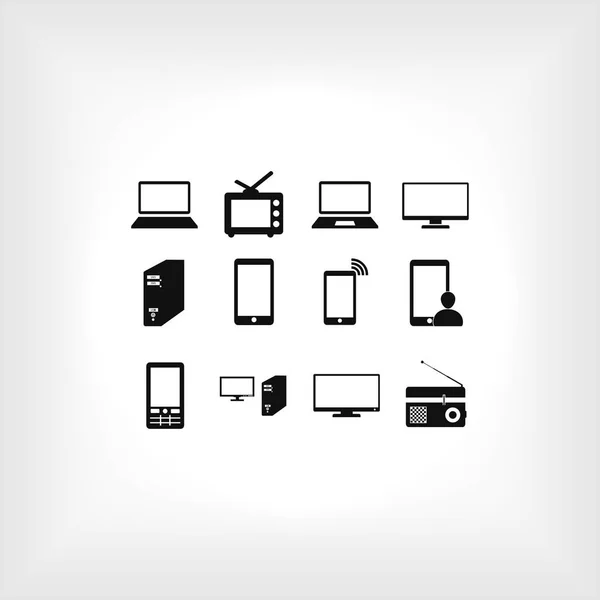 Symbole für Kommunikationsgeräte — Stockvektor