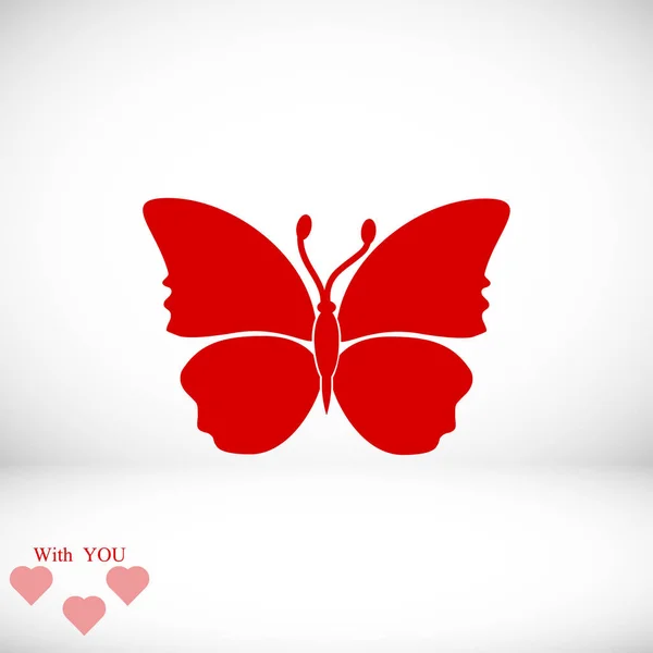 Papillon icône simple — Image vectorielle