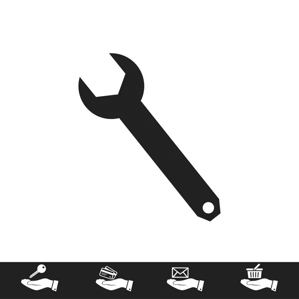 Llave inglesa signo icono — Vector de stock