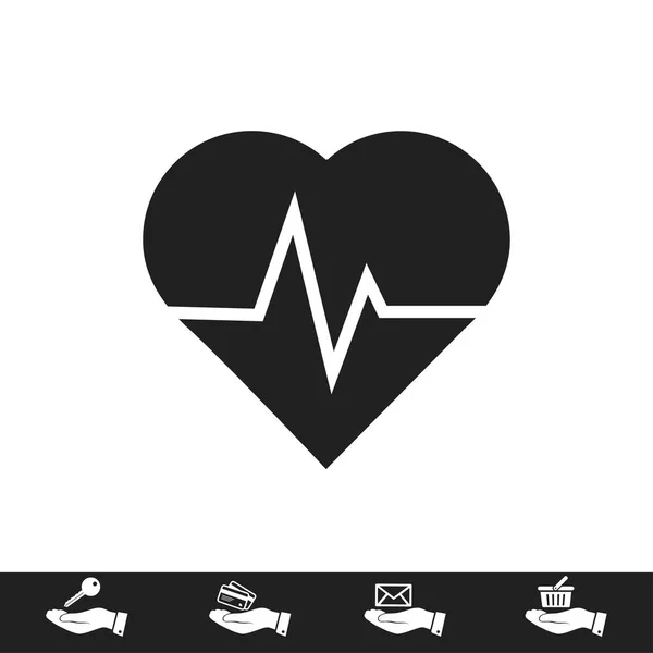 Ícone sinal batimento cardíaco — Vetor de Stock