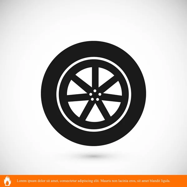 Icono de rueda de coche — Vector de stock