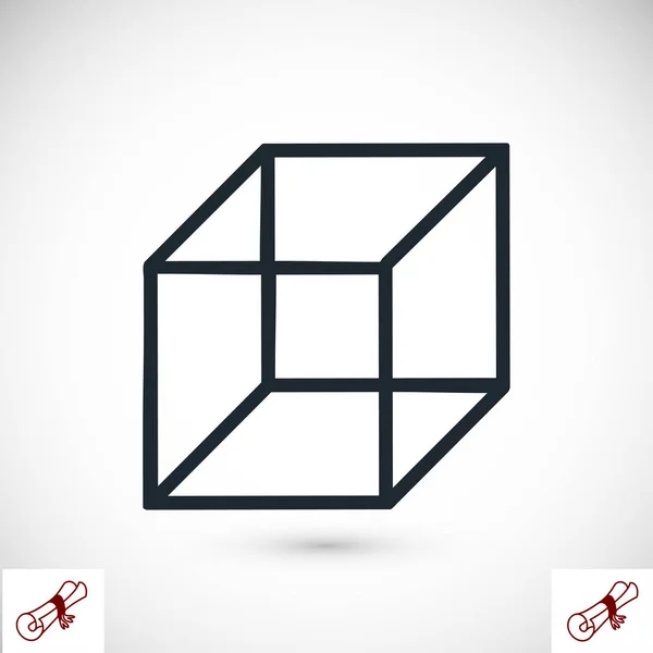 Куб значок «підпис» — стоковий вектор